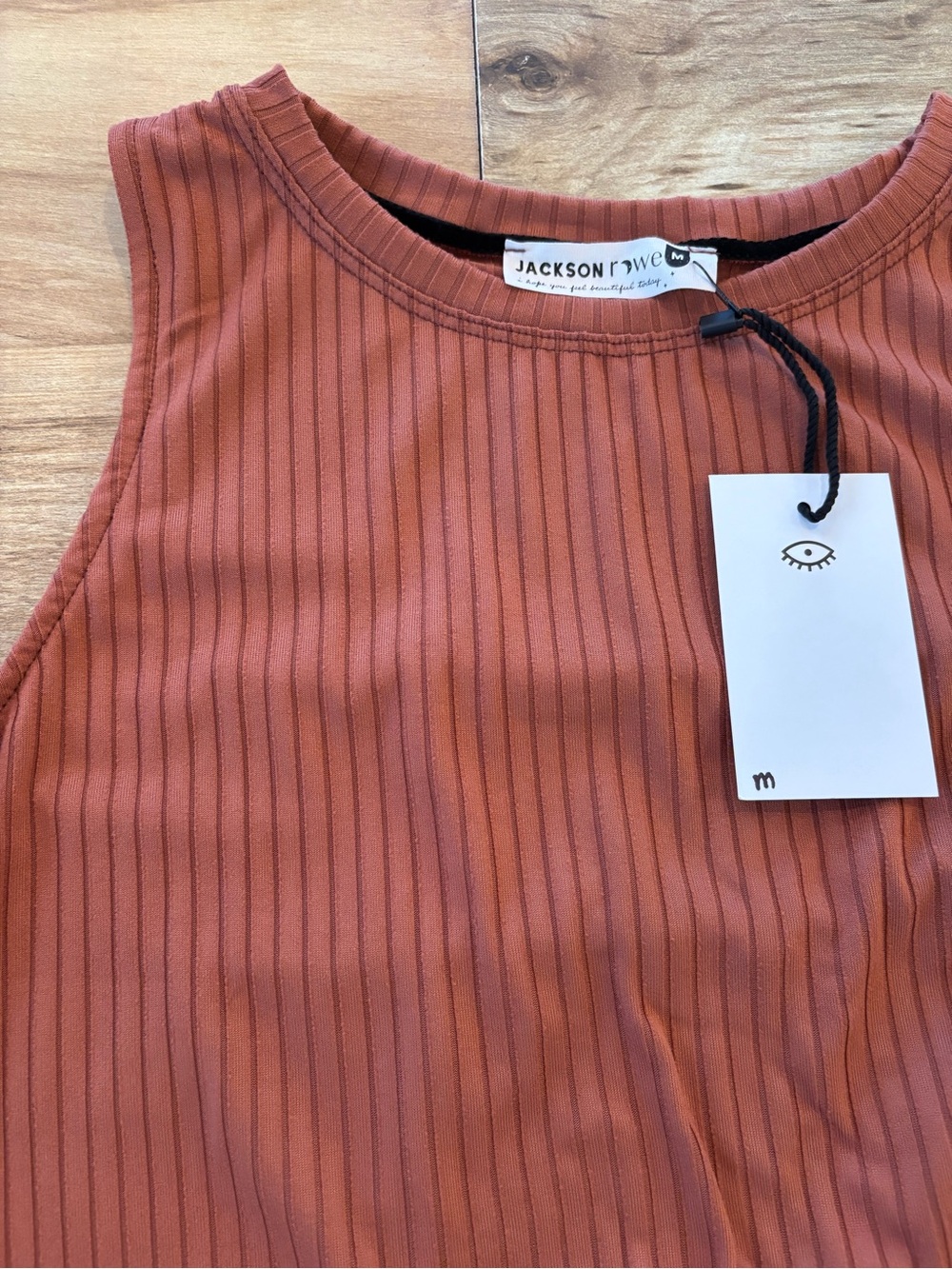 Jackson Rowe Rust Ribbed Sleeveless Top M - Picture 4 of 5